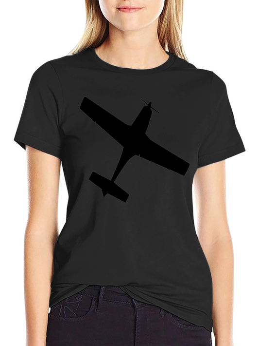 Airplane Silhouette Black T-Shirt - Fly High in Style!