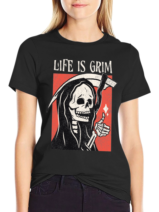 Life Is Grim Graphic Tee - Black
