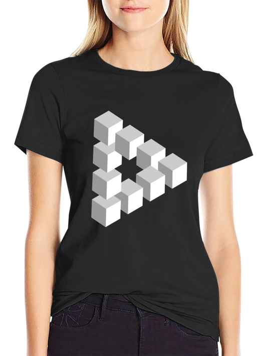 Impossible Cube T-Shirt - Optical Illusion Design