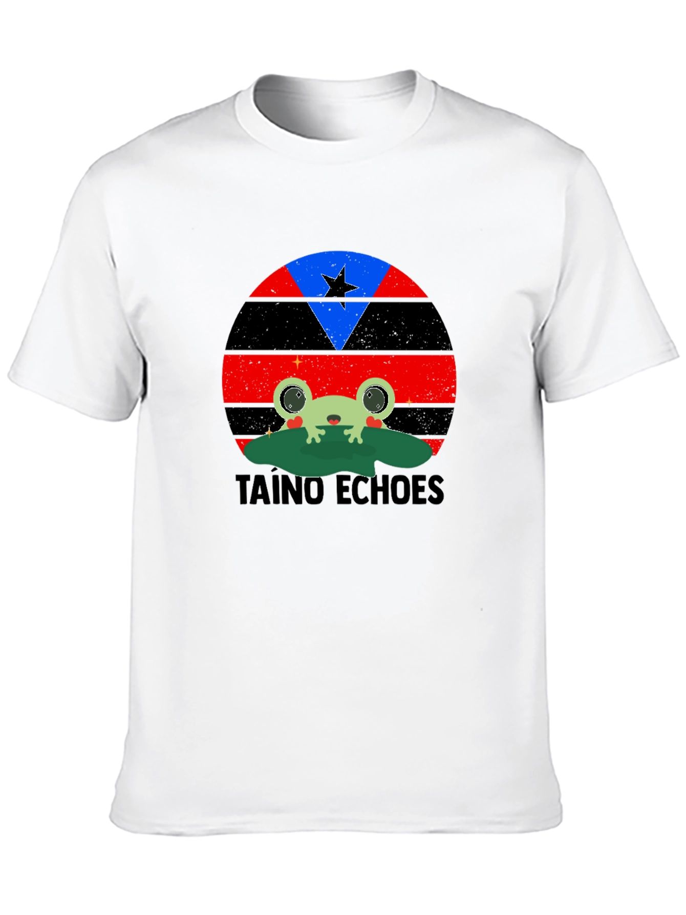 Taino Echoes Frog Tee - Puerto Rico Flag Inspired