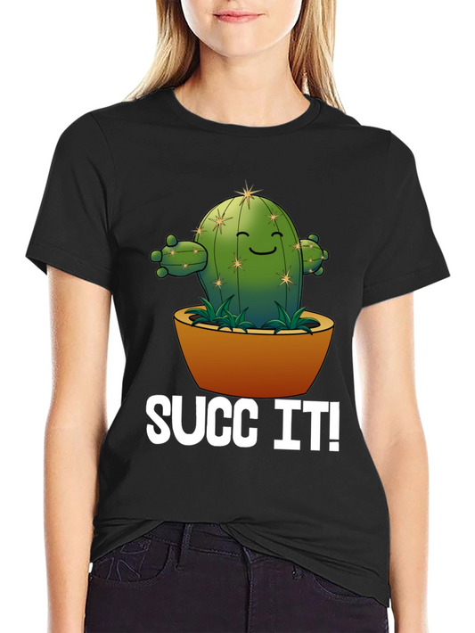 Funny Succ It! Cactus Graphic T-Shirt