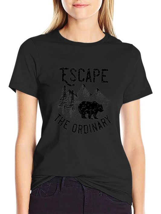 Escape the Ordinary Black Graphic T-Shirt - Adventure Awaits
