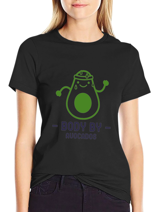 Body By Avocados Graphic T-Shirt - Fitness Humor Tee