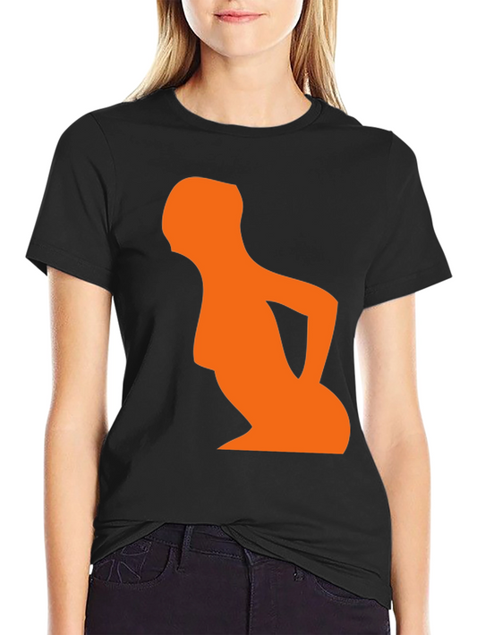 Abstract Orange Silhouette Graphic T-Shirt