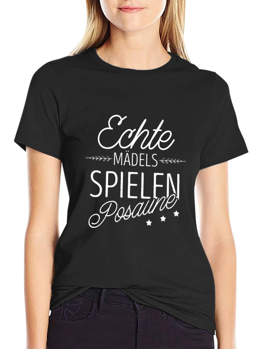 Echte Mädels Spielen Posaune Black T-Shirt