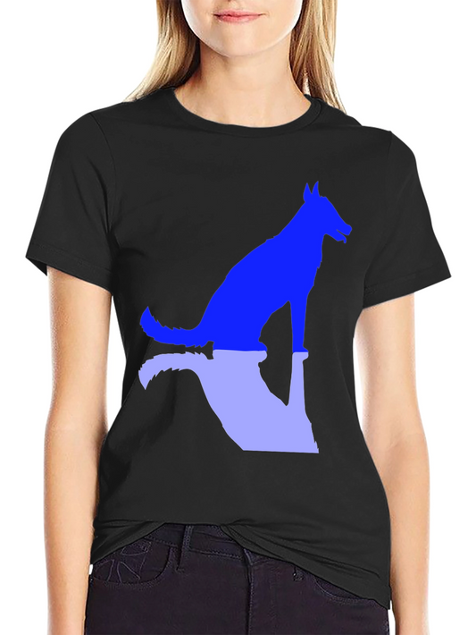 Dog Silhouette Graphic Tee - Black