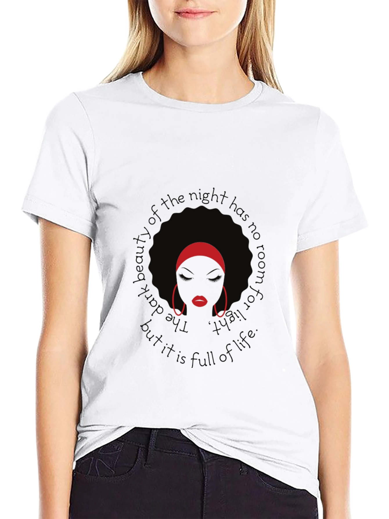 Afro Woman Graphic Tee - Dark Beauty T-Shirt