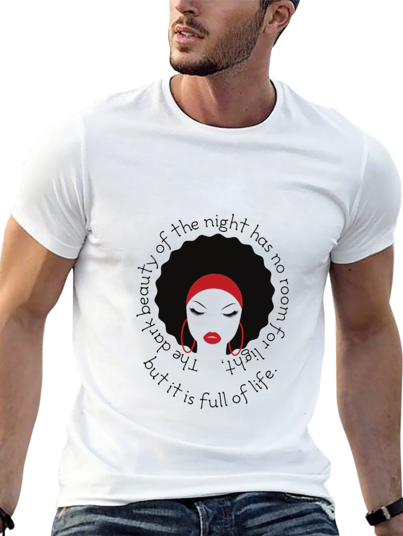 Afro Woman Graphic Tee - Dark Beauty T-Shirt