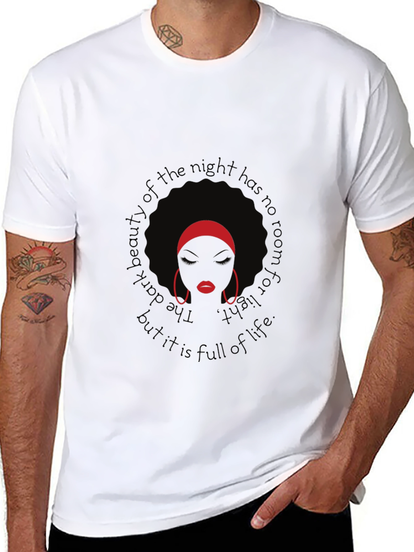 Afro Woman Graphic Tee - Dark Beauty T-Shirt