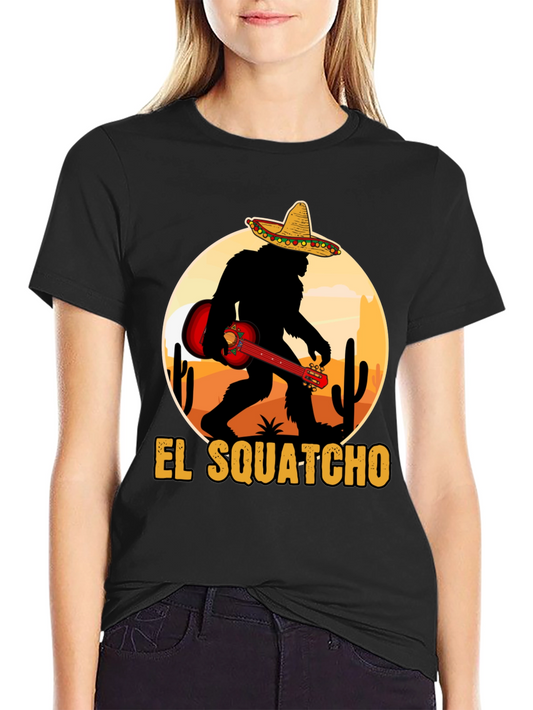 El Squatcho T-Shirt: Bigfoot with Sombrero & Guitar