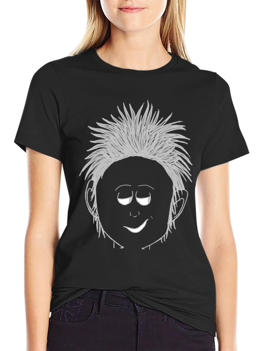 Funny Cartoon Face Graphic T-Shirt - Mens Black Tee