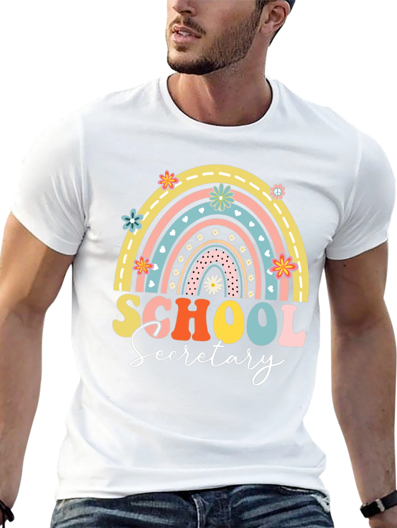 School Secretary Rainbow Graphic Tee