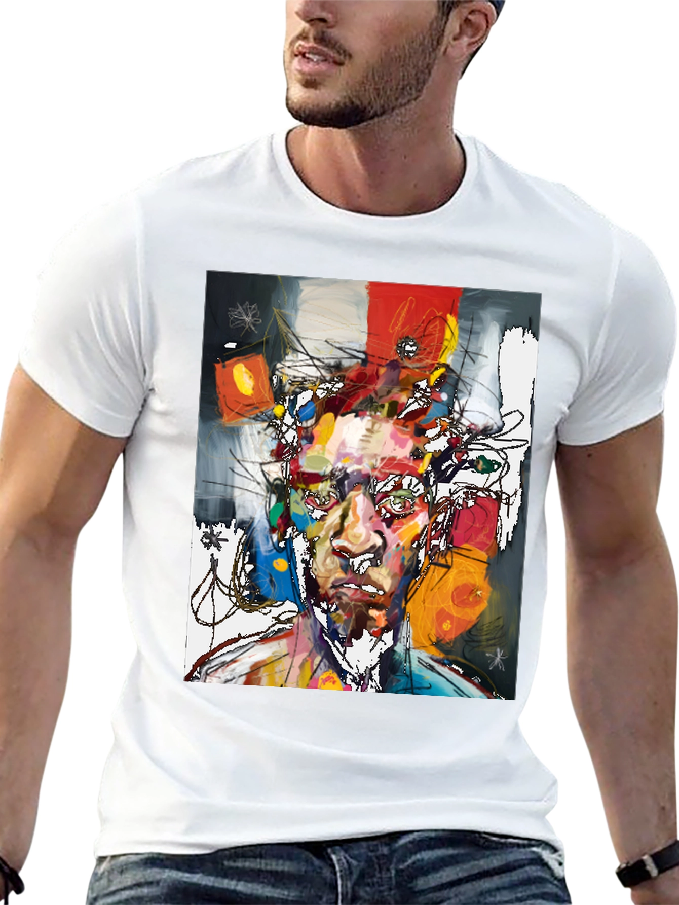 Abstract Art Portrait T-Shirt - Modern Graphic Tee