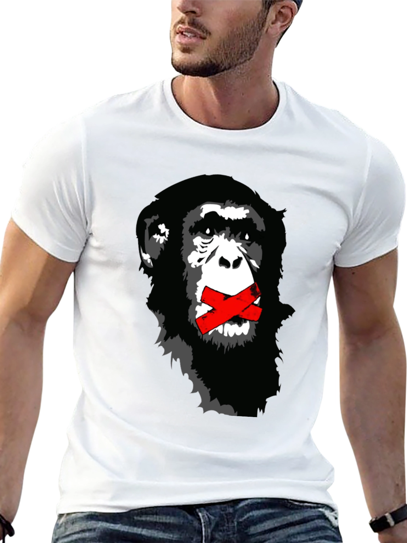 Chimpanzee Graphic T-Shirt - Hear No Evil