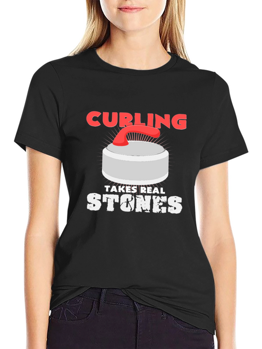 Curling Takes Real Stones Graphic T-Shirt