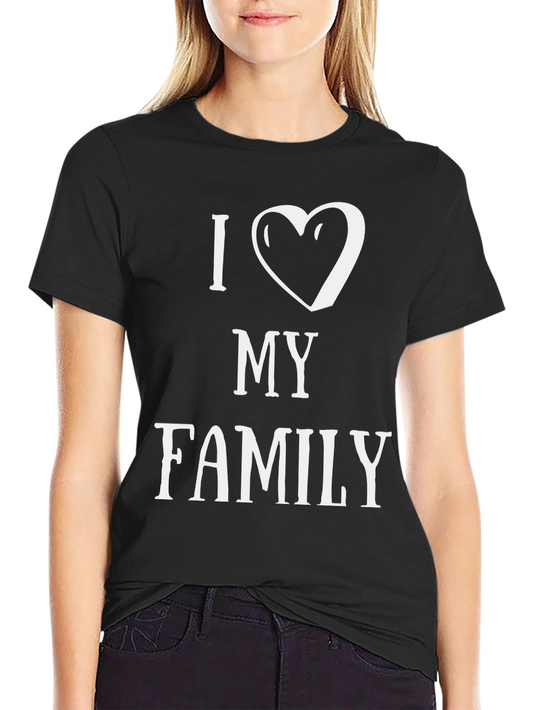 I Heart My Family Graphic T-Shirt - Black