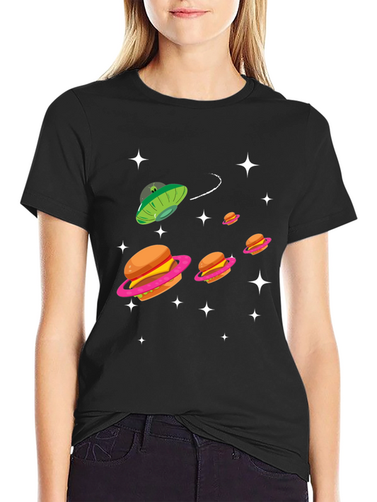 Cosmic Burger Planet Black T-Shirt