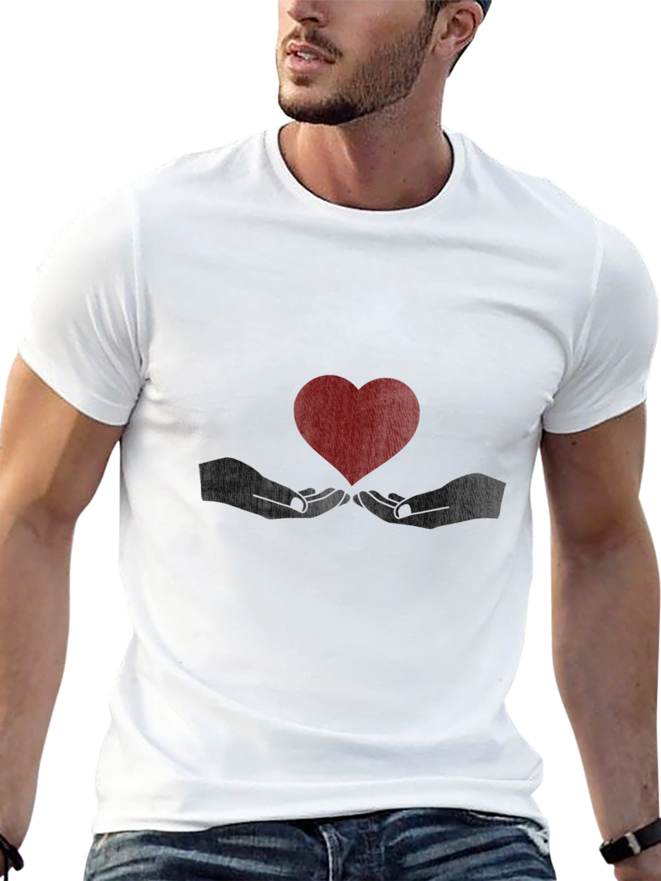 Heart in Hands Graphic Tee - Black T-Shirt