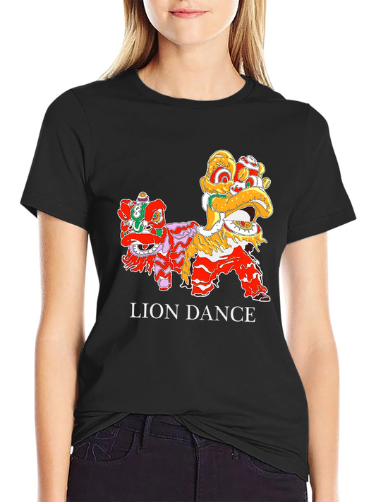Lion Dance Graphic Tee - Cultural Celebration Shirt