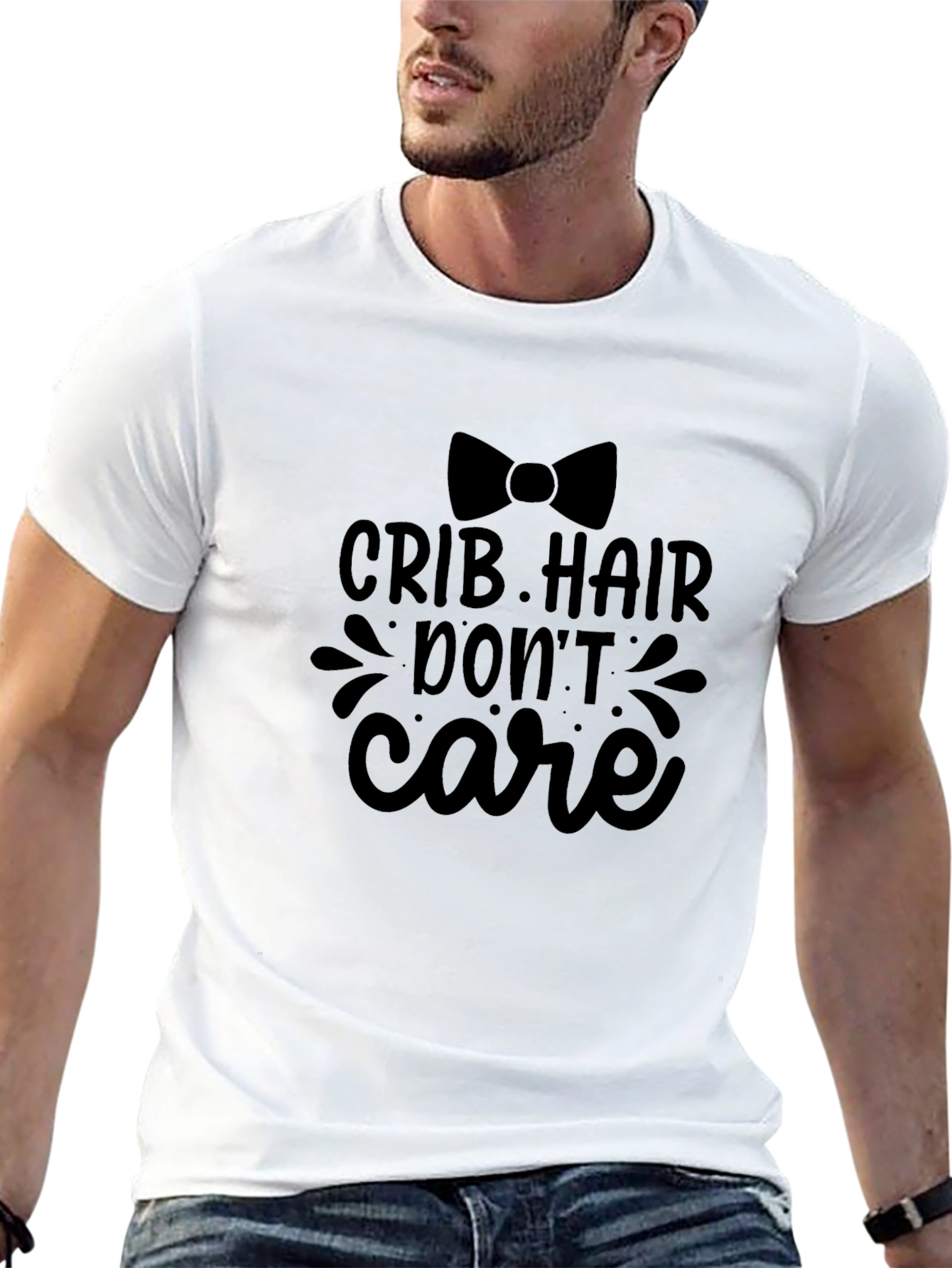 Crib Hair Dont Care Black Graphic Tee