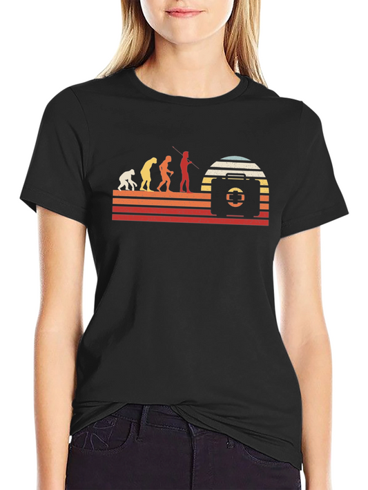 Evolution of First Aid T-Shirt - Retro Design