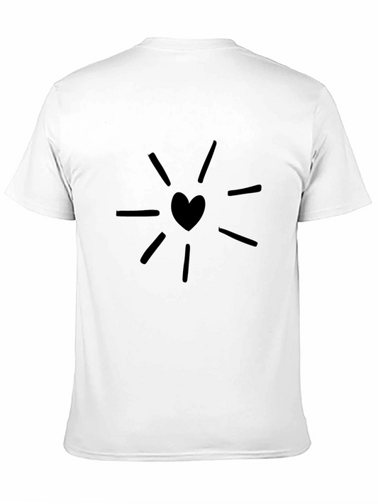 Heart Burst Graphic Tee - Black Cotton T-Shirt