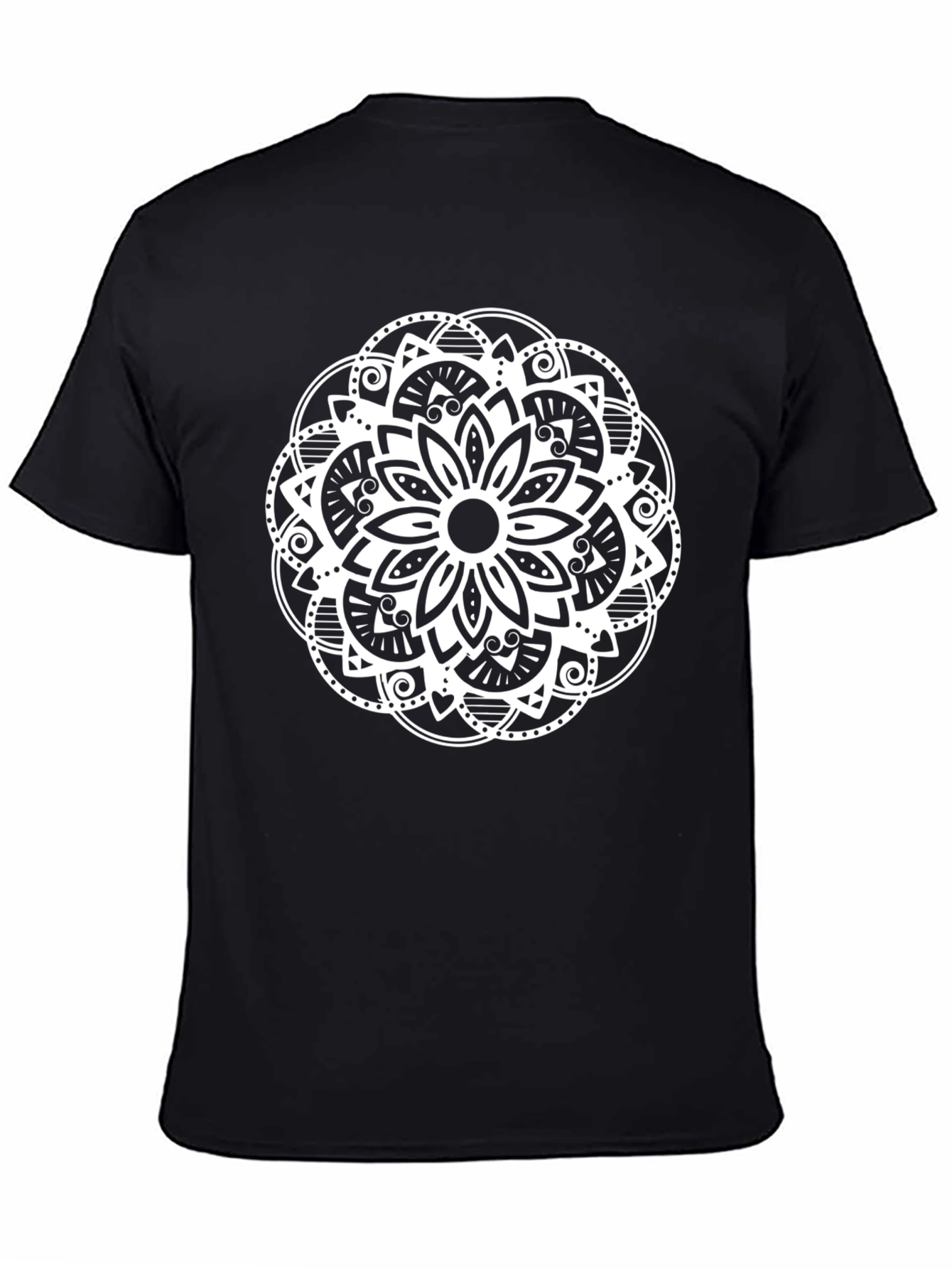 Mandala Graphic Tee - Black Cotton Blend