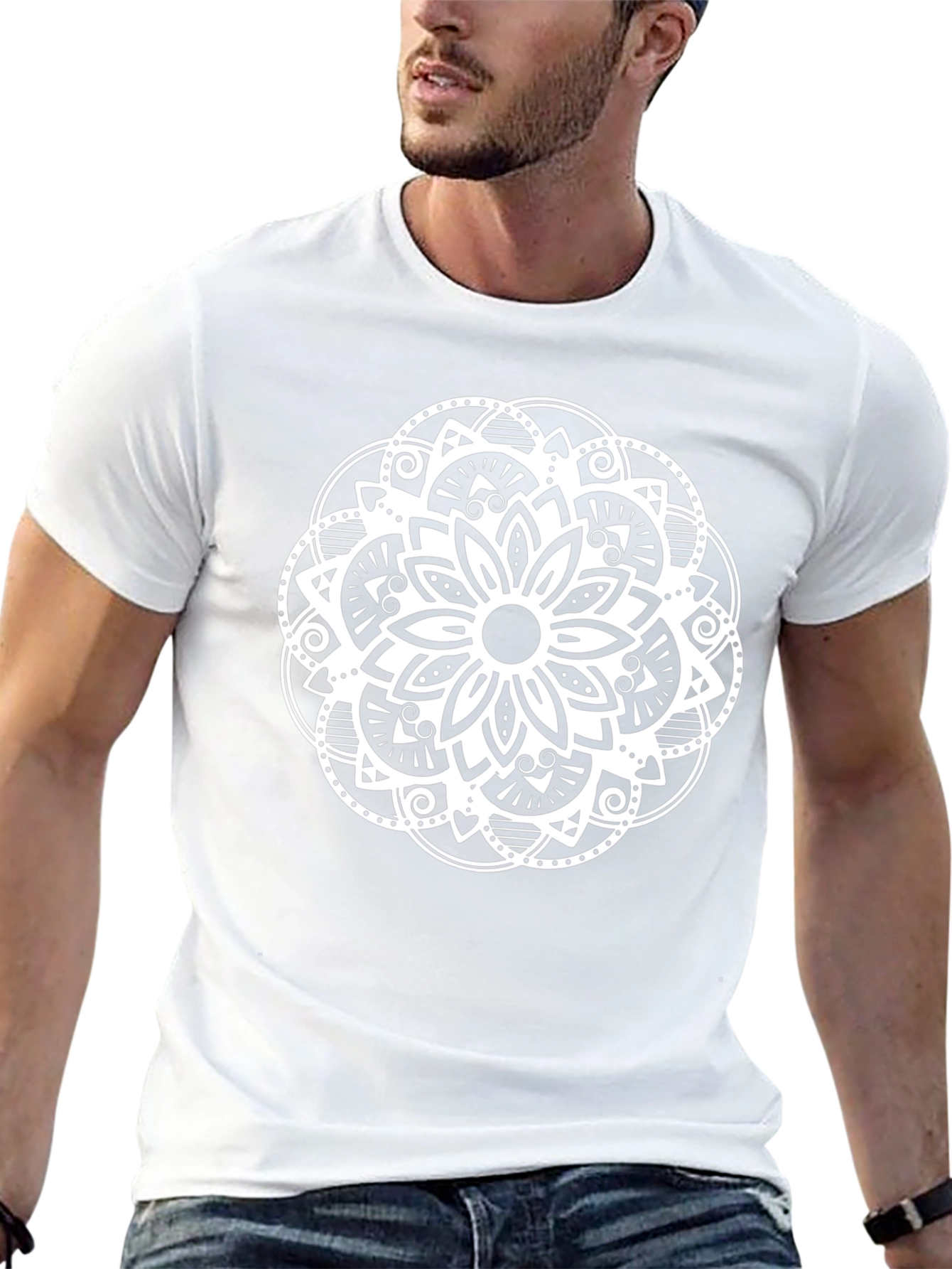 Mandala Graphic Tee - Black Cotton Blend