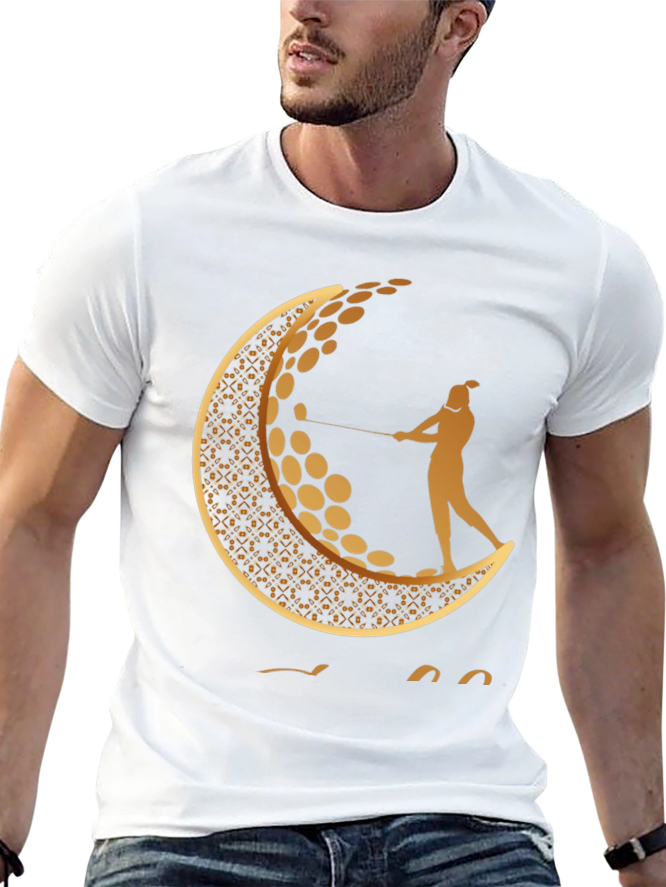 Golf Moon Tee - Unique Graphic Print Shirt