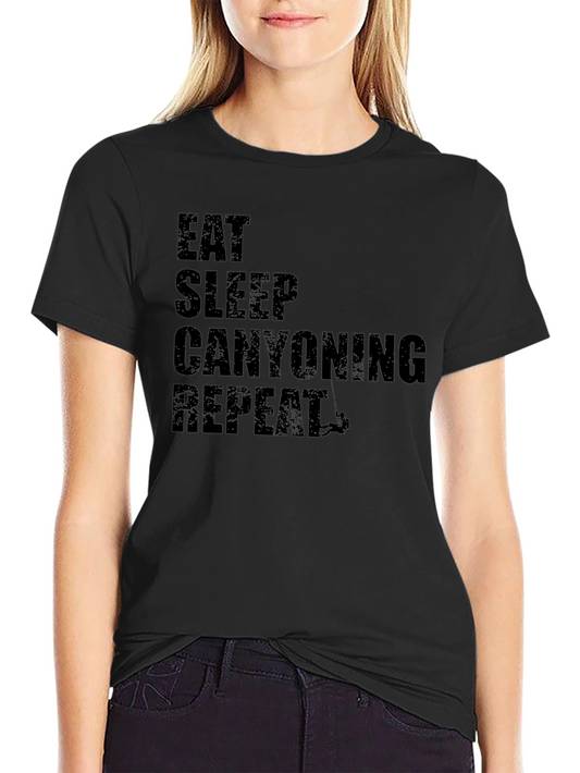 Eat Sleep Canyoning Repeat Black T-Shirt
