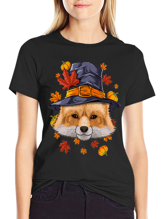 Fall Fox Witch Hat T-Shirt