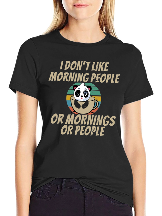 Funny Panda Morning People T-Shirt