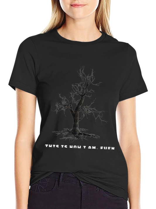 Edgy Tree Graphic Black T-Shirt