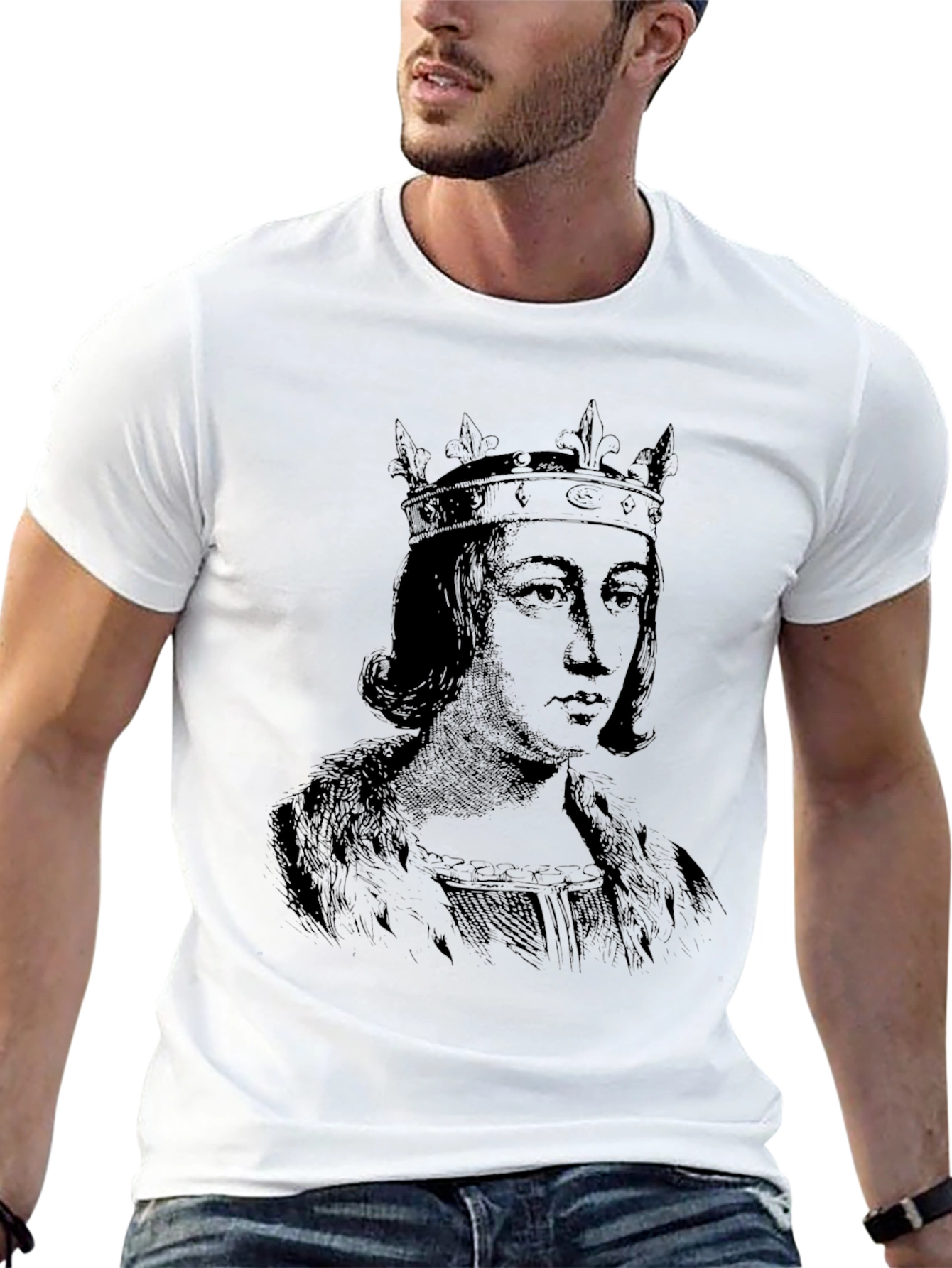 King Portrait Black T-Shirt