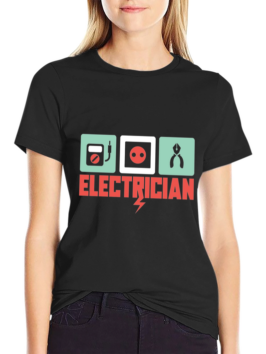 Electrician Graphic Tee - Black Cotton T-Shirt