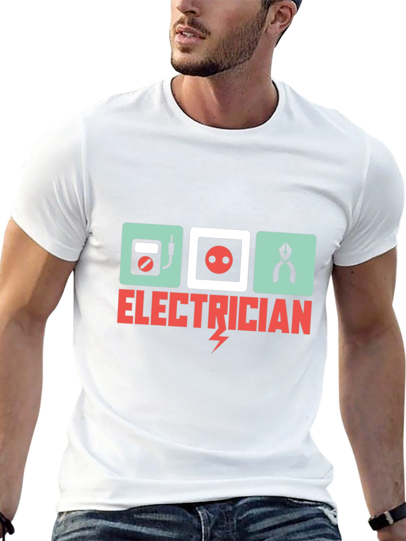 Electrician Graphic Tee - Black Cotton T-Shirt