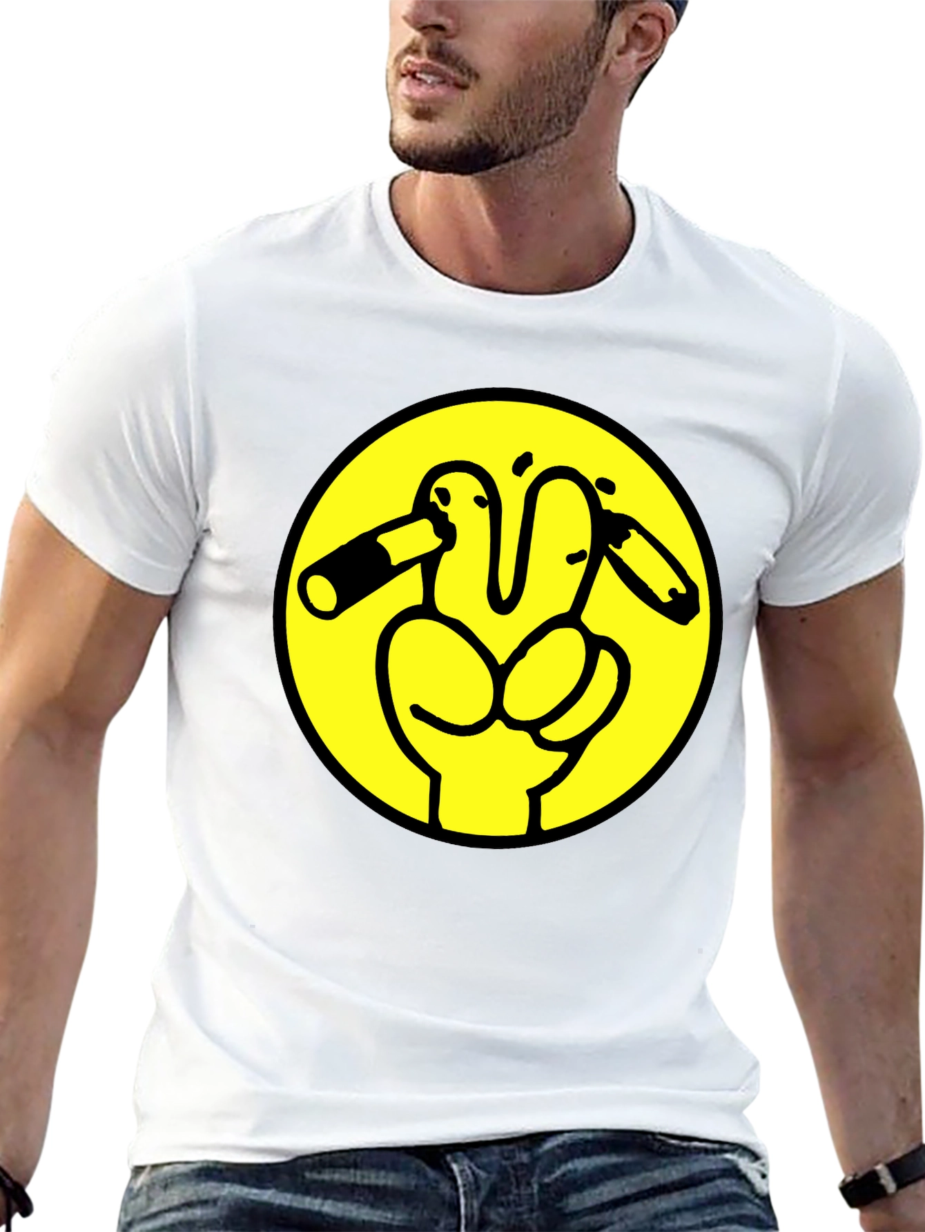 Peace Off T-Shirt Funny Humor Black Cotton Tee