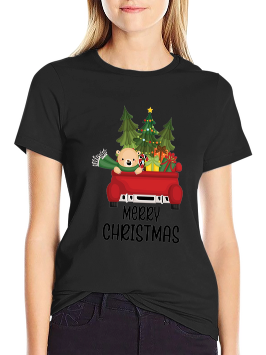 Merry Christmas Bear Truck T-Shirt