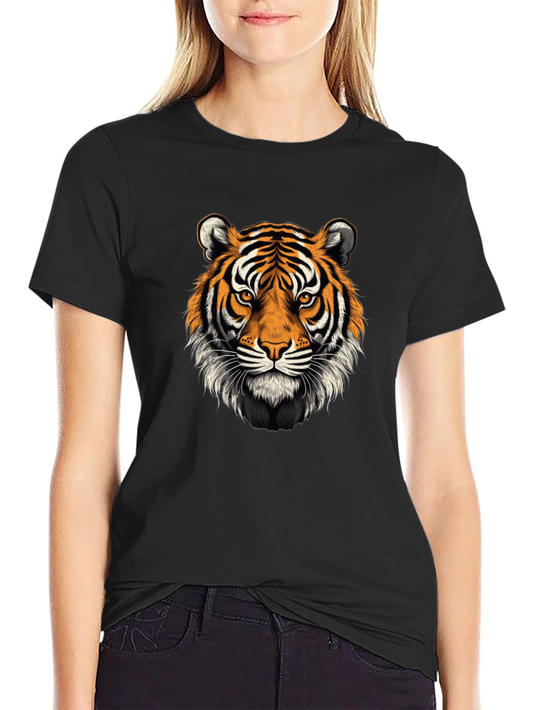 Black Tiger Face Graphic Tee