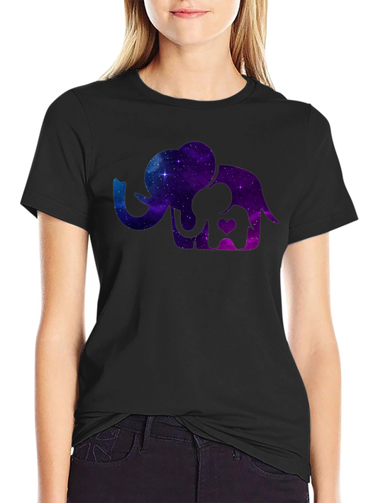 Elephant Galaxy T-Shirt - Cosmic Mother & Baby Tee