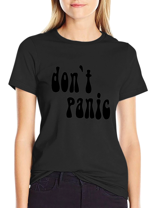 Dont Panic Black Graphic T-Shirt - Relaxed Fit