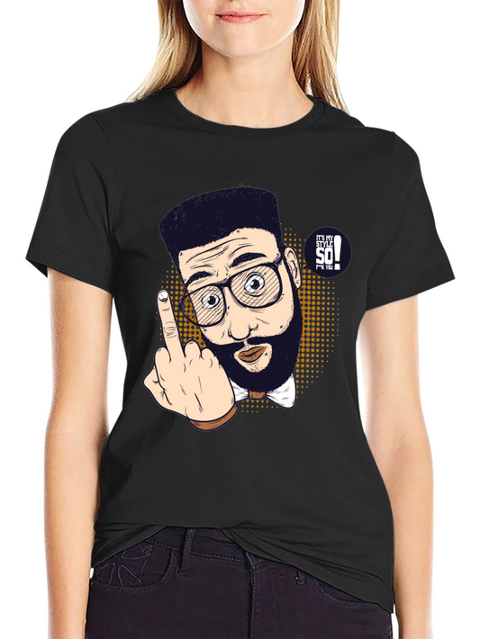 Funny Cartoon Middle Finger Graphic Tee