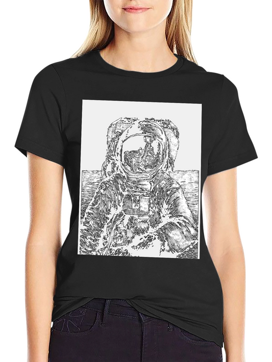 Astronaut Graphic Tee - Black Cotton T-Shirt