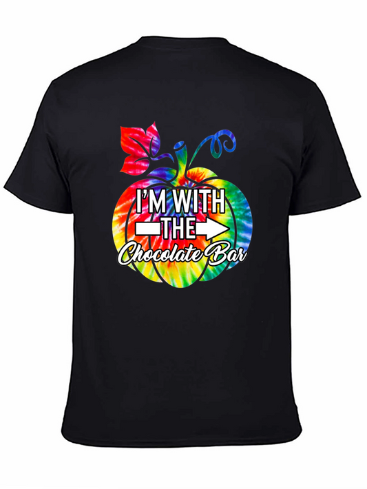 Im With The Chocolate Bar Tie Dye Pumpkin T-Shirt