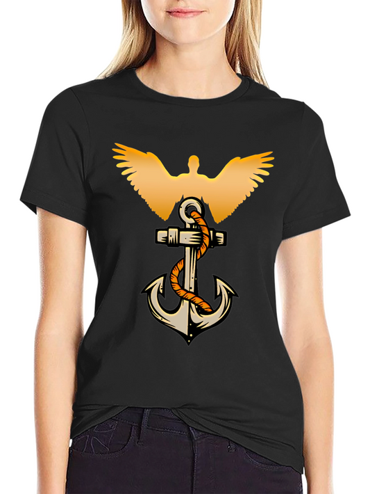 Anchor & Wings Graphic Tee - Classic Black T-Shirt