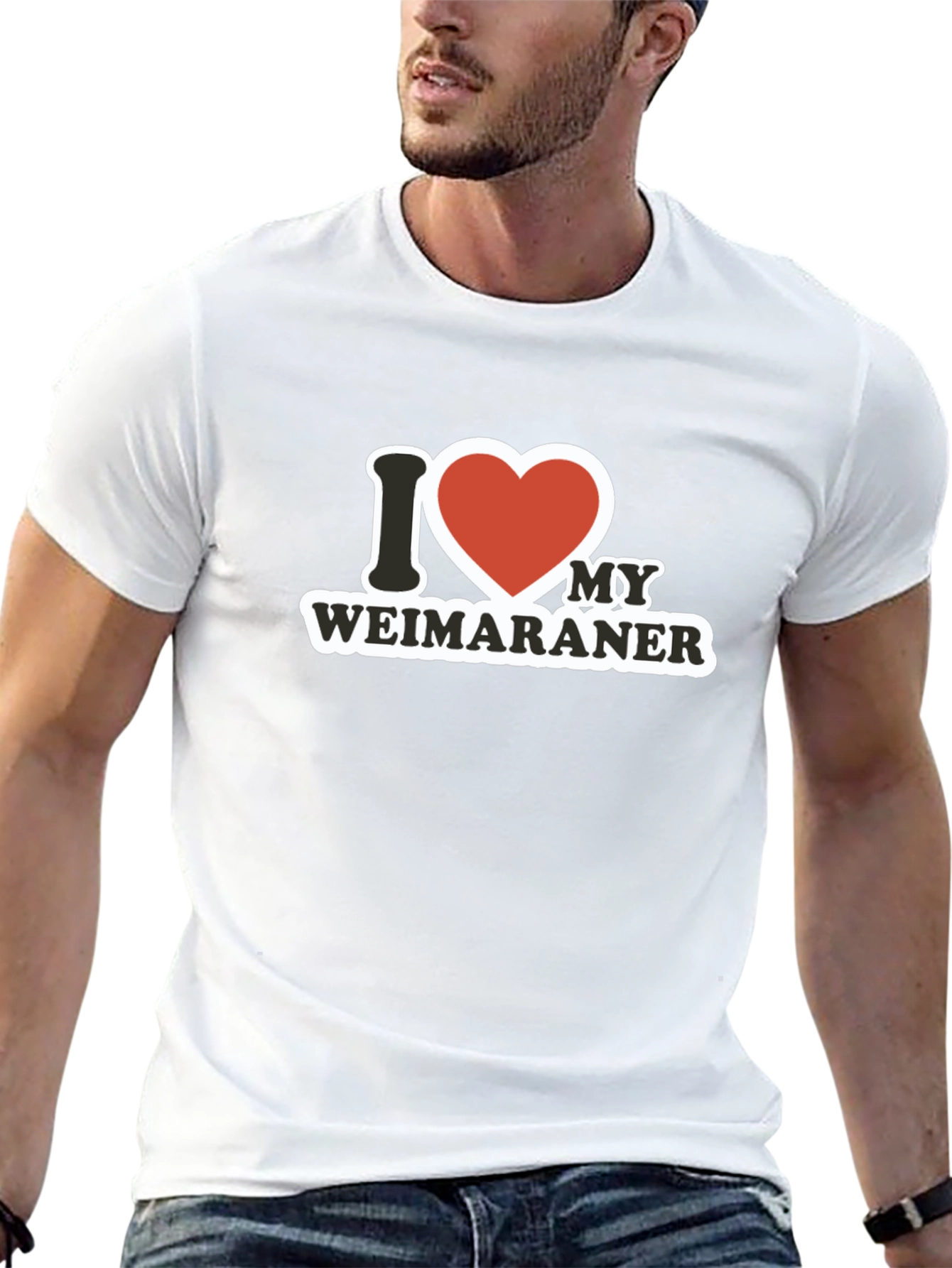 I Heart My Weimaraner Black T-Shirt