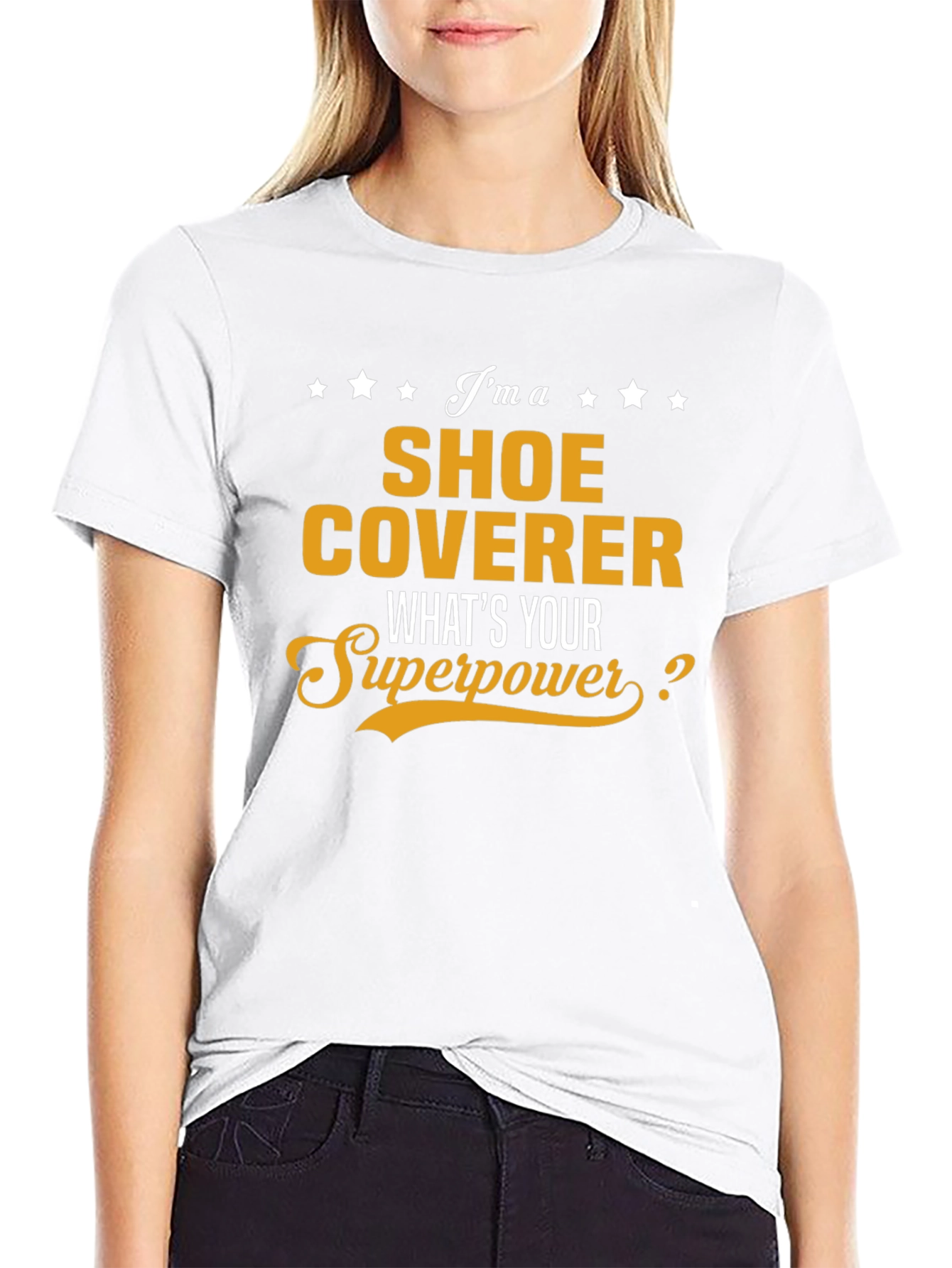 Shoe Coverer Superpower Black T-Shirt