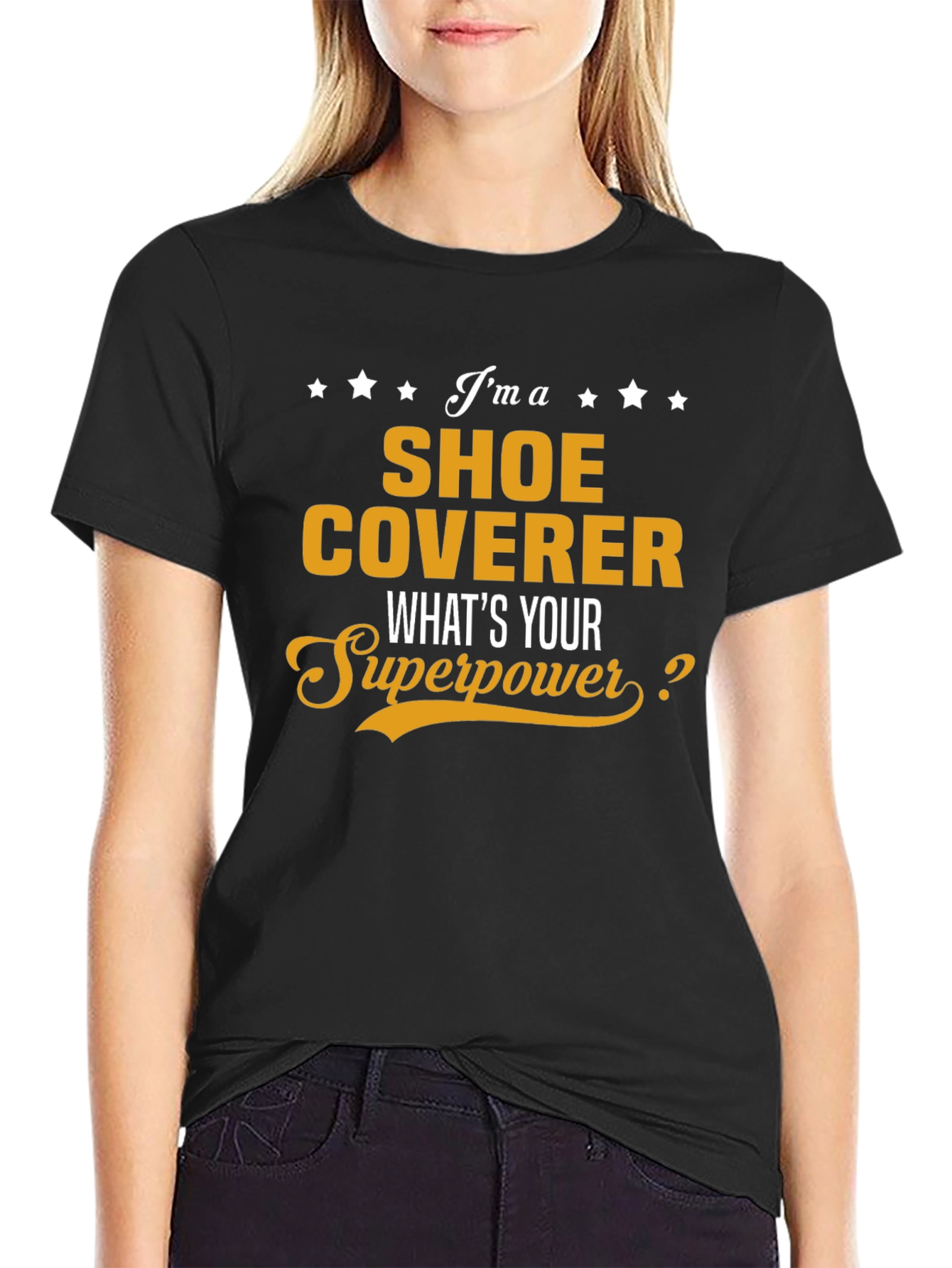 Shoe Coverer Superpower Black T-Shirt