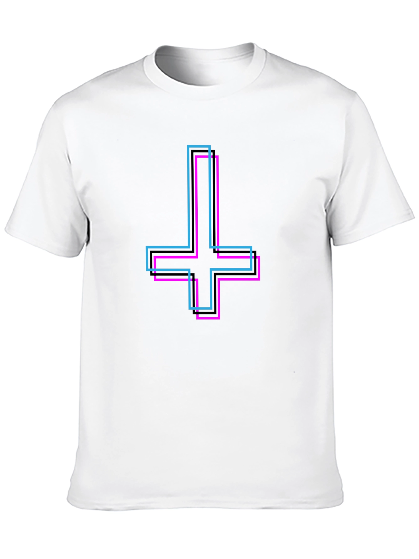 Inverted Cross Graphic Tee - Edgy Style