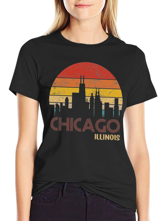 Chicago Illinois Retro Graphic T-Shirt